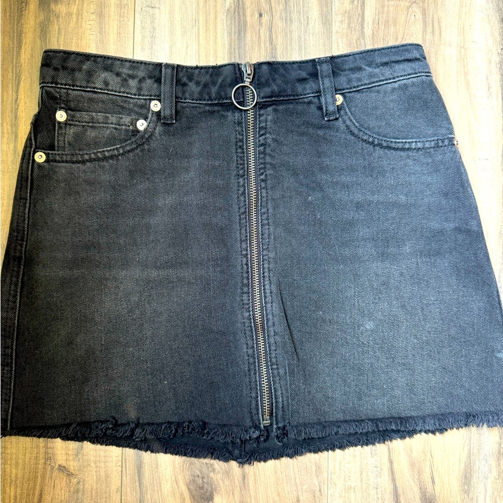 Free People Jean Black Denim Skirt